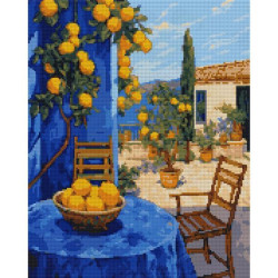 Алмазная мозаика SANTI Лимонный дворик 40х50 см на подрамнике (956053)