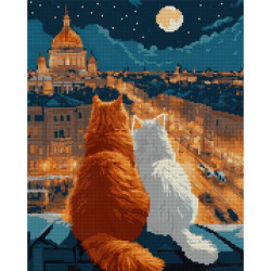 Алмазная мозаика SANTI Коты на крыше 40х50 см на подрамнике (956058)