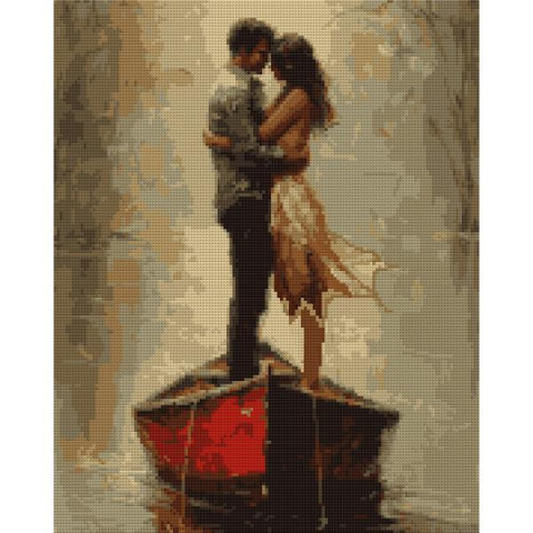 Алмазная мозаика SANTI Двое в лодке 40х50 см на подрамнике (956064)