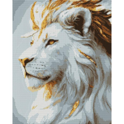 Алмазная мозаика SANTI Белый лев 40х50 см на подрамнике (956065)