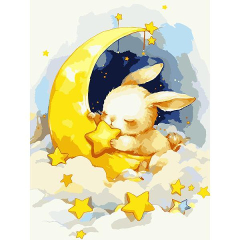 Картина за номерами SANTI Зайченя з зірочкою 30х40 см LED підсвітка (956443) арт: 956443-tp