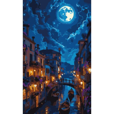 Картина за номерами SANTI Чарівна Венеція 30х50 см LED підсвітка (956546) арт: 956546-tp