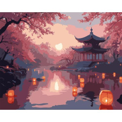 Картина за номерами SANTI Таємнича Японія 40х50 см LED підсвітка (956643) арт: 956643-tp