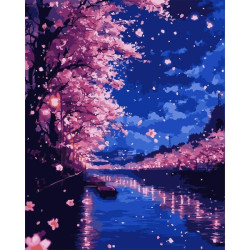 Картина за номерами SANTI Цвітіння сакури 40х50 см LED підсвітка (956644) арт: 956644-tp