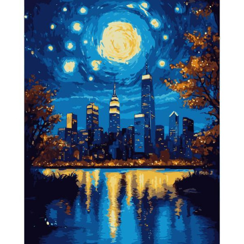 Картина за номерами SANTI Чарівне місто 40х50 см LED підсвітка (956651) арт: 956651-tp