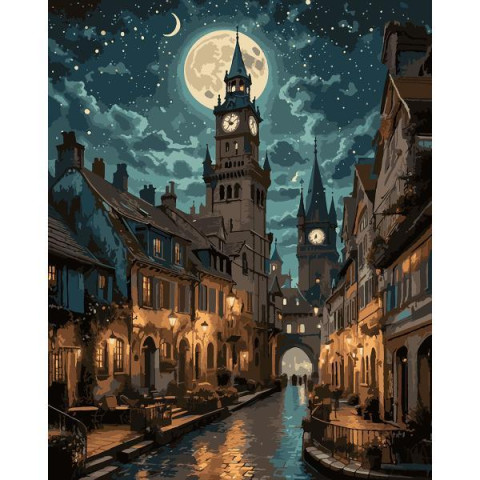 Картина по номерам SANTI Старинный город 40х50 см LED подсветка (956666)