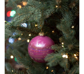 Новогодний шар Novogod‘ko, стекло, 12 см, розовый, глянец, мрамор (973827)