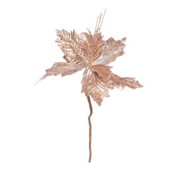 Квітка декоративна Novogod‘ko Пуансетія, шампань/срібло, 26 см (973972) арт: 973972-tp