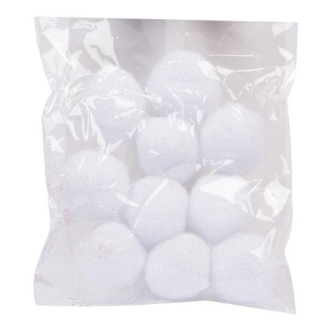 Набір сніжків декоративних Novogod‘ko, 4 см, 10 шт., гліттер (974194) арт: 974194-tp