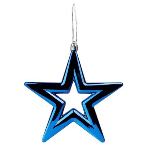 Новорічна іграшка Novogod‘ko Зірка, 15cм, синя, глянець (974441)
