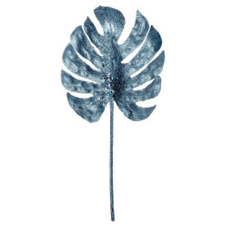 Ветка декоративная Yes! Fun "Монстера" 60см, бирюза, глиттер (974590)