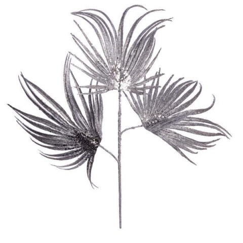 Гілка декоративна Yes! Fun "Пальмові віяла" 90см, срібло, гліттер (974593)