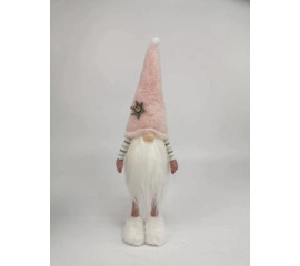 Новорічна м'яка іграшка Novogod‘ko "Гном" в рожевому ковпаку, 46см, LED тіло (974634)