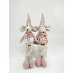 Новогодняя мягкая игрушка Novogod&lsquo;ko &quot;Мышонок Мальчик&quot; в розовом, 69см, сидит (974643)
