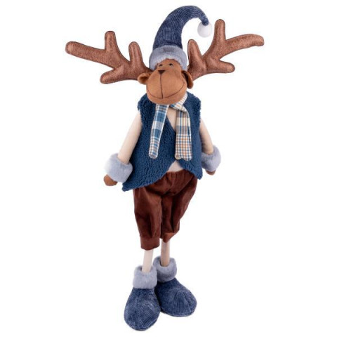 Новогодняя мягкая игрушка Novogod‘ko Олень в синем жилете 68см (974644)