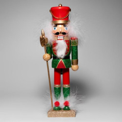 Фігурка декоративна Novogod‘ko Лускунчик 30см, дерево, червоно-зелений (974679) арт: 974679-tp