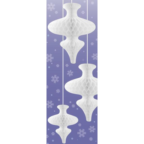 Подвеска-соты бум. 3D Novogod&lsquo;ko "Сосульки", 3шт/наб (30см,20см,15см), белые (974702)