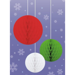 Набор бум. шаров-сот Novogod‘ko, 3шт/наб (974707)