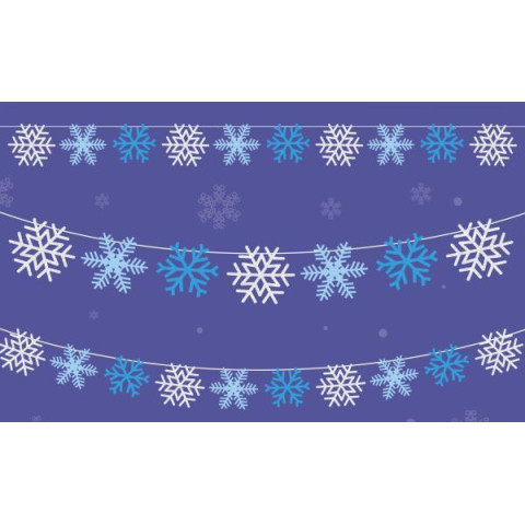 Гірлянда бум. фігурна Novogod‘ko Сніжинки 10 фігурок 3м (974711)