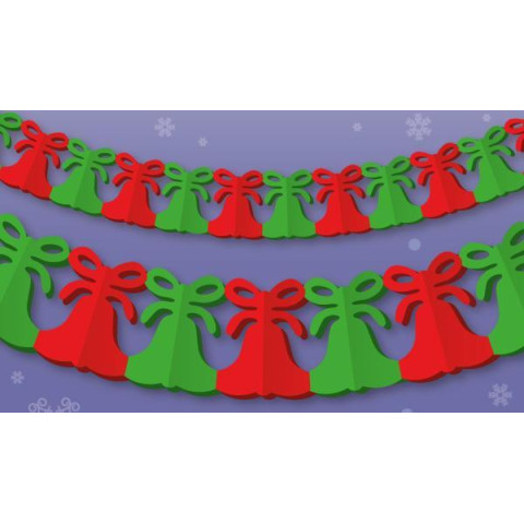 Гірлянда пап.3D Novogod‘ko Дзвіночки 4м червоно-зелена (974716) арт: 974716-tp