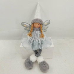 Новогодняя игрушка Novogod‘ko Ангел серебро, 48 см, LED крылья, сидит (974829)