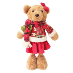 Новогодняя мягкая игрушка Yes! Fun Мишка девочка 35,5 см (974932)