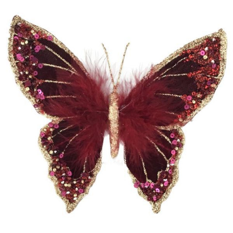 Прикраса декоративна Yes! Fun Метелик 18см бордо (974962) арт: 974962-tp