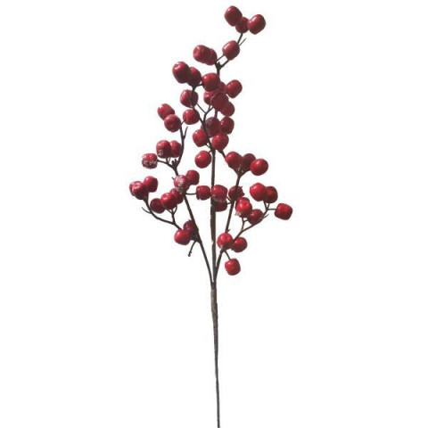 Ветка декоративная Yes! Fun Красные ягоды заснеженные, 48 см (974997)