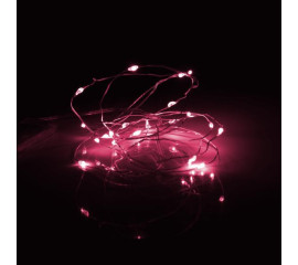 Электрогирлянда Yes! Fun Нить на медной проволоке 20 LED розовая, 2 м статич батарейка (975024)