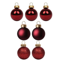Набор новогодних шаров Yes! Fun пластик 5см 7 штук в тубусе бордо (975111)