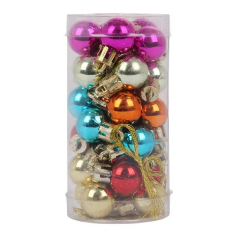 Набор новогодних шаров Yes! Fun пластик 2см 30 штук микс цветов (975113)