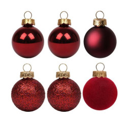 Набор новогодних шаров Yes! Fun пластик 8см, 6 штук в тубусе, бордо (975120)
