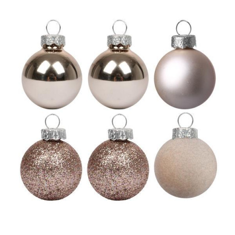 Набір новорічних куль Yes! Fun пластик 8см, 6 штук у тубусі, бежевий (975121) арт: 975121-tp