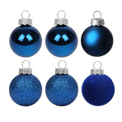 Набор новогодних шаров Yes! Fun пластик 8см, 6 штук в тубусе, синий (975122)