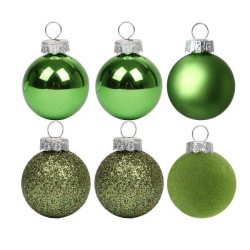 Набор новогодних шаров Yes! Fun пластик 8см, 6 штук в тубусе, светло-зеленый (975123)