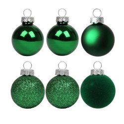 Набор новогодних шаров Yes! Fun пластик 8см, 6 штук в тубусе, зеленый (975124)