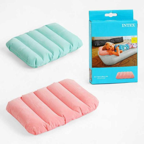 Подушка надувная, велюр, 2 цвета, в кор. 13*4*16,5см, INTEX