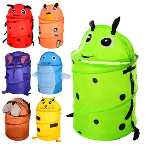 Корзина для игрушек, животное, d=37см, l=47/57см, крышка липуч, 7вид, пак. 39*39*2см