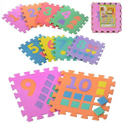 Килимок Мозаїка, EVA, цифри, 10 подіт., 30 * 30 * 0,9 см, пак. 30*30*8см