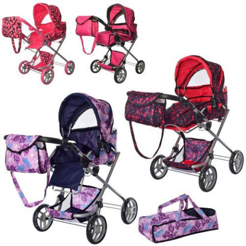 Коляска метал., демісез. люлька-перенесення, корз. сумка у кор. 57*38*16см