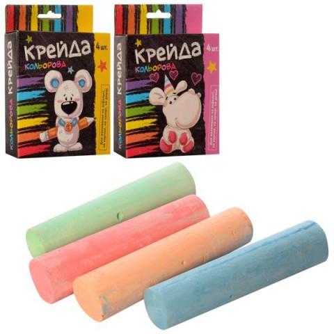 Крейда кольорова, 4шт, в кор. 13*10*2,5см  арт: MK0096