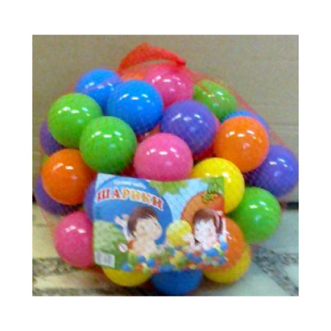 Кульки м'які 60мм, в сітці 50шт, 30*23см, ТМ M-toys, Україна.