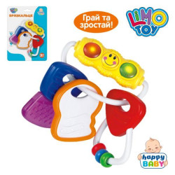 Брязкальце-прорізувач LIMO TOY, світло, 2 кольори, бат., планшет 14*19,5*4см