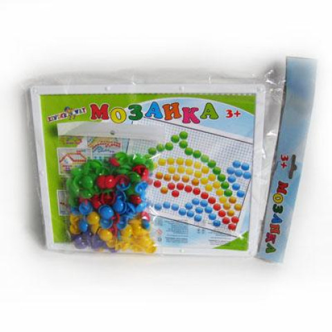 Мозайка с круглыми фишками, 60шт, доска 27,5*21,5см, ТМ KINDER WAY, Украина.