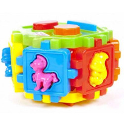 Куб-сортер "Шестигранный, с фигурами в виде животных", сетка 15*9см, ТМ KINDER WAY, Украина