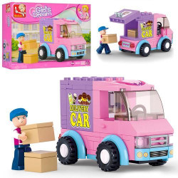 Конструктор "SLUBAN" машинка, фигурка, 102 дет., в кор. 19*14*4,5см 