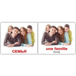 Картки міні російсько-французькі "Сім'я/Famille" 20 карт., у пак. 10*9см, ТМ Вундеркінд з пелюшок