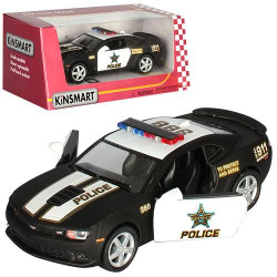 Машина метал. "Kinsmart" "Chevrolet Camaro", полиция, 12см, 1:38, откр.двери, рез.колеса, в кор. 16*7*8см