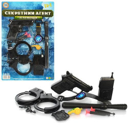 Набор полиции, пистолет, наручники, часы, планшет. 31*21см арт: X44-6D