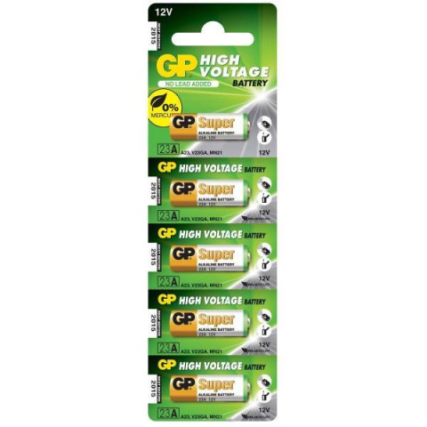 Батарейка GP Alkaline 12.0V, ЦЕНА ЗА УП., В УП.5ШТ, 23AE-2C5 щелочная A23, для ПУ, арт: 042140